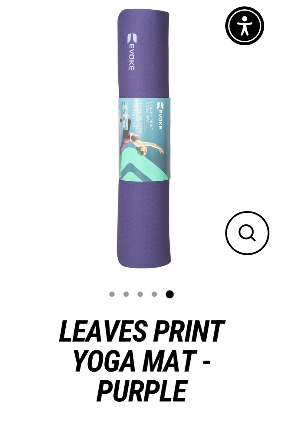 Evoke Leaves Print Yoga Mat - Purple