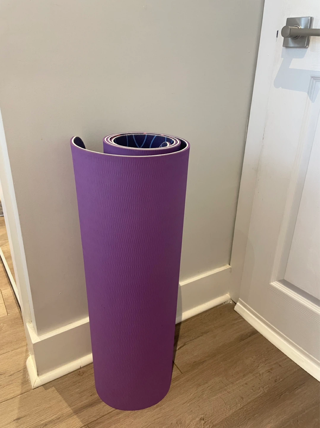 Evoke Leaves Print Yoga Mat - Purple - photo 3