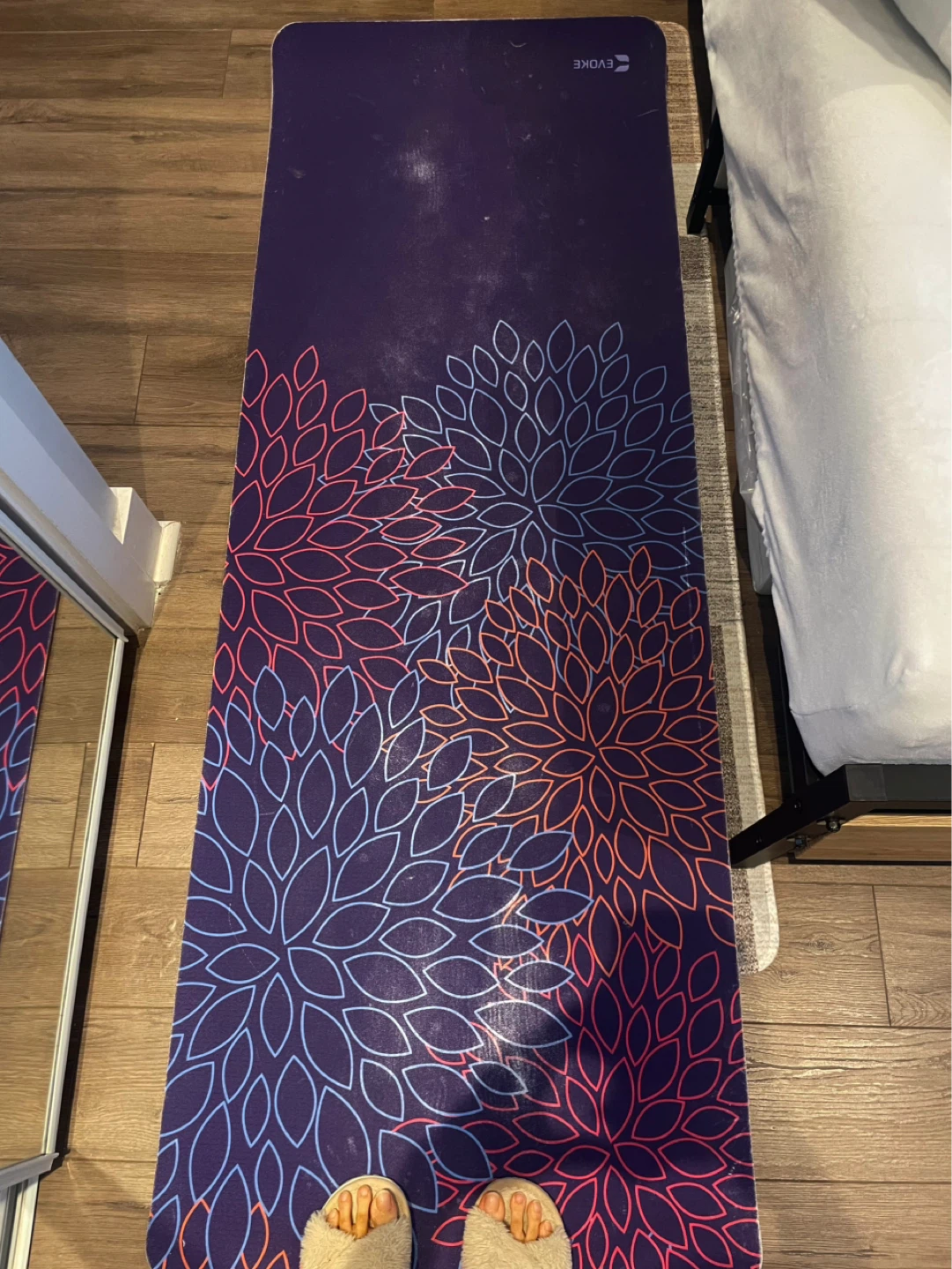 Evoke Leaves Print Yoga Mat - Purple - photo 2