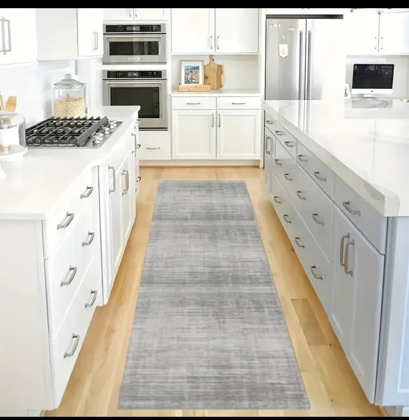 60"x300cm (23.62"x118") Thick Grey Runner Rug - photo 2
