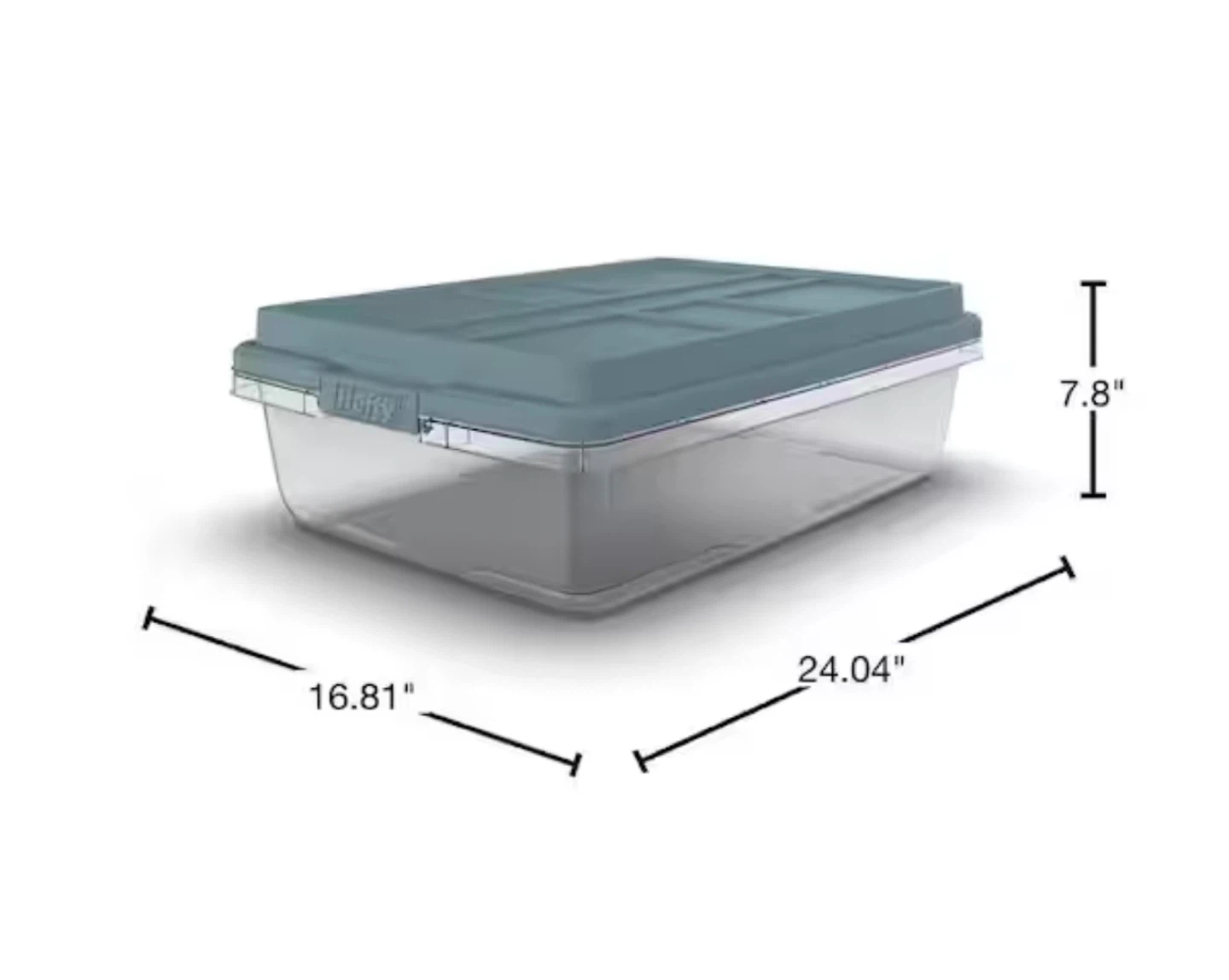 HEFTY Hi-Rise Storage Bin Container 40-Quart Clear Plastic - photo 2