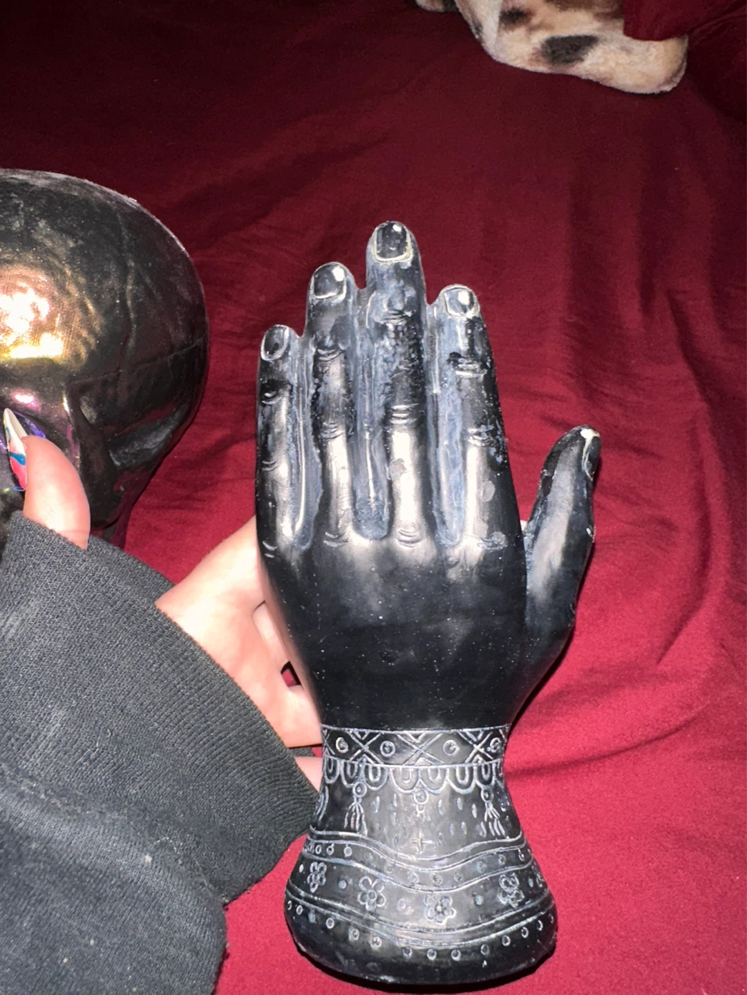 spooky decorative skull and hand - photo 4