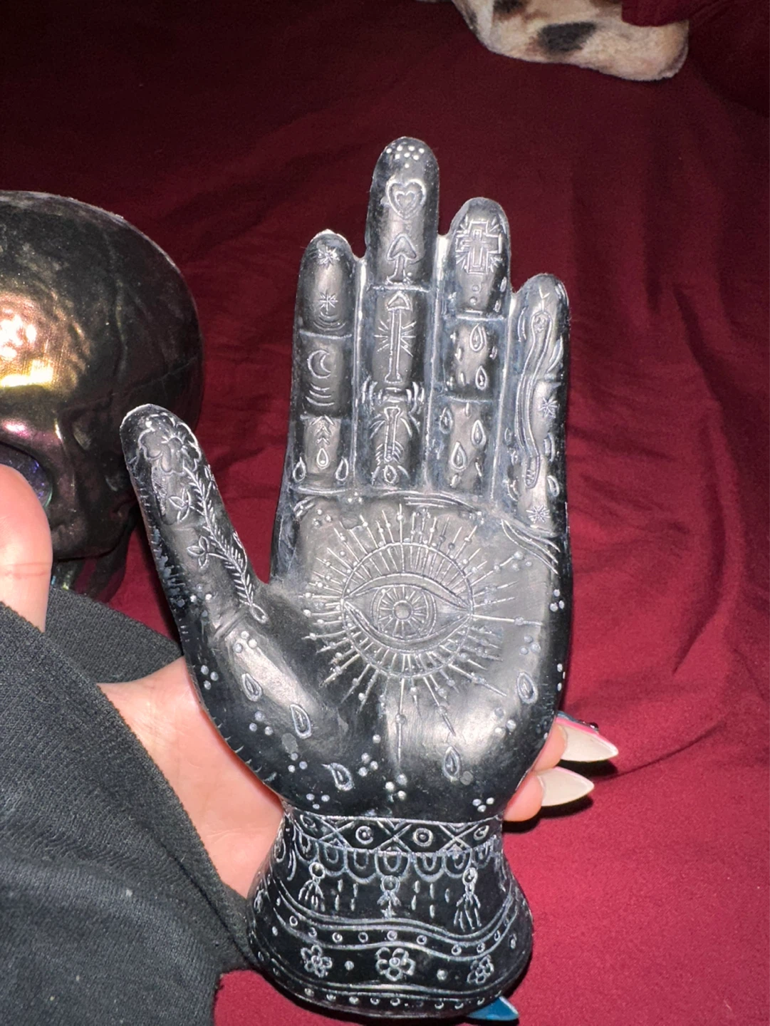 spooky decorative skull and hand - photo 3