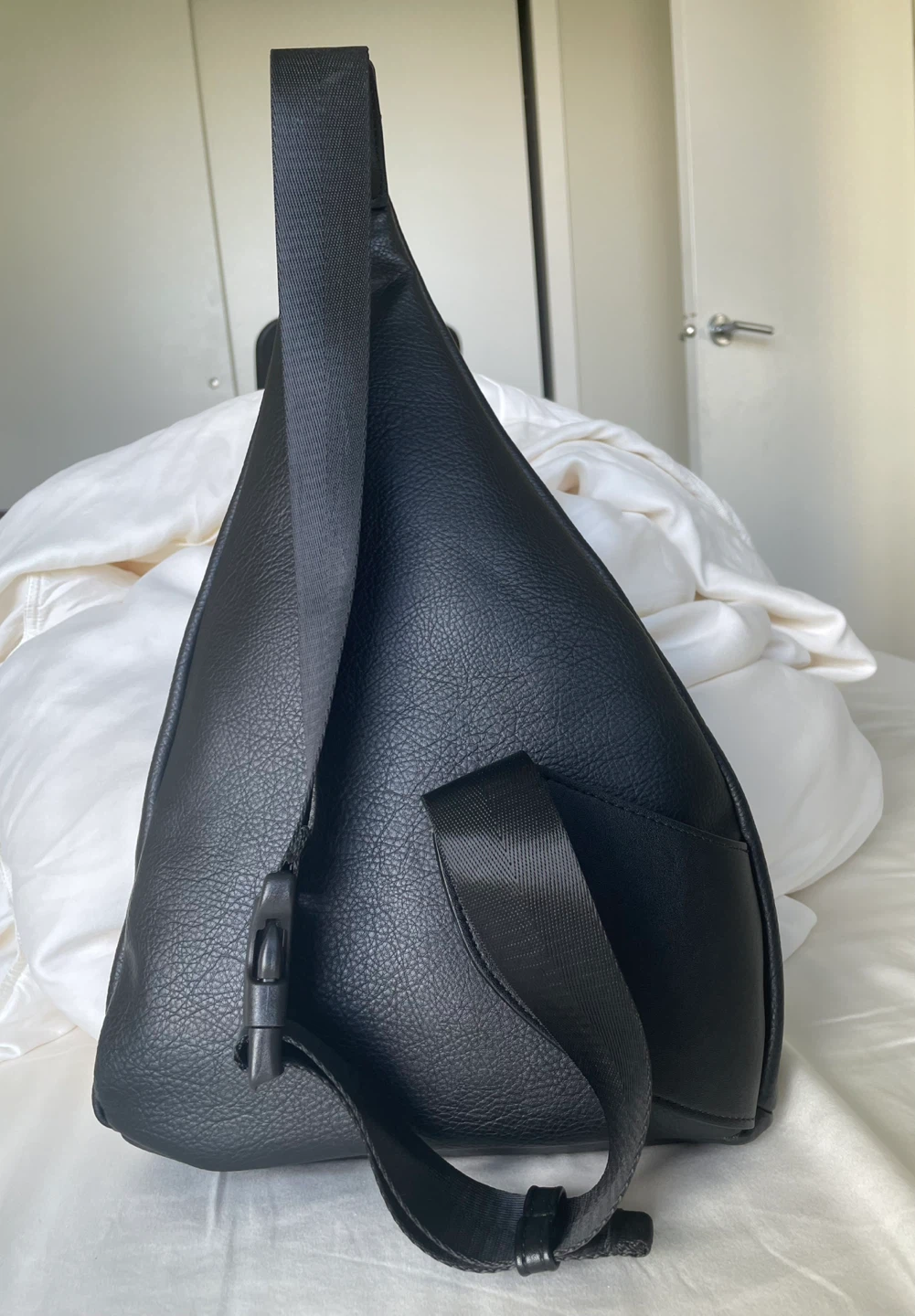 NEW Black Faux Leather Sling Bag - photo 2