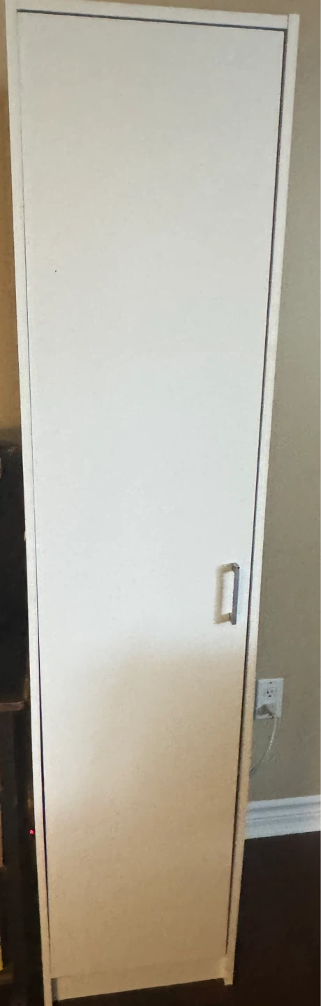 White Tall Storage Cabinet with Door - photo 2