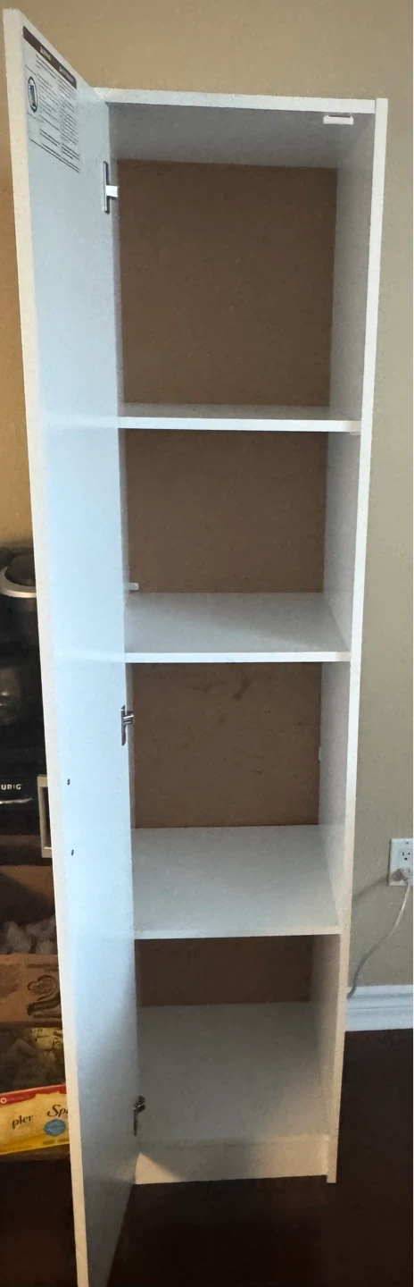 White Tall Storage Cabinet with Door