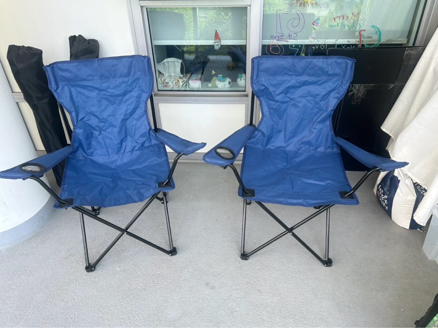 Blue Folding Camping Chairs (2-Pack)