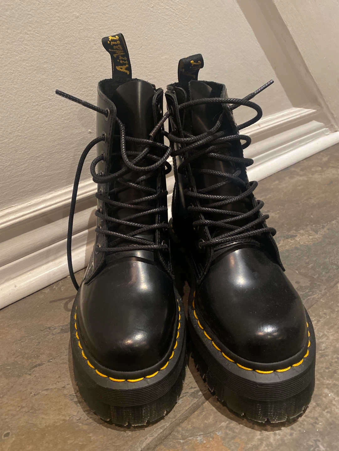 Never worn! Doc Martens Leather Platform Boots And Wonder Balm