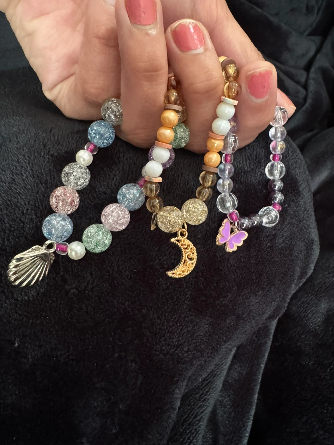 Handmade Charm Bracelets 🐚🌙🦋 Cute Beaded Jewelry