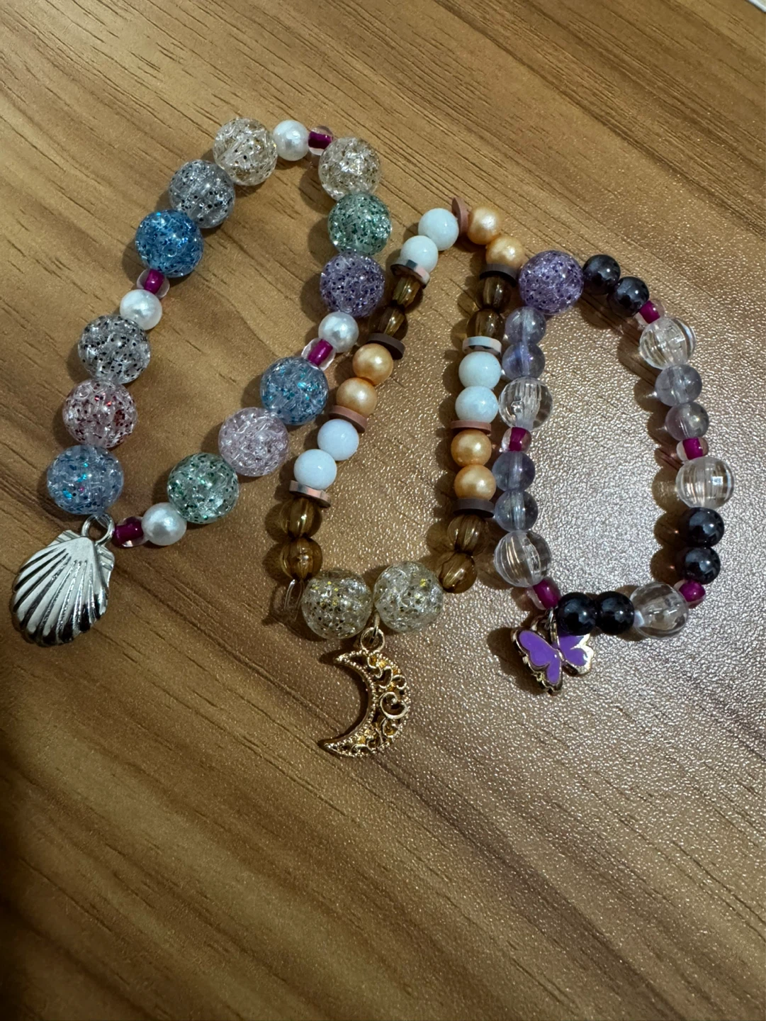Handmade Charm Bracelets 🐚🌙🦋 Cute Beaded Jewelry - photo 3