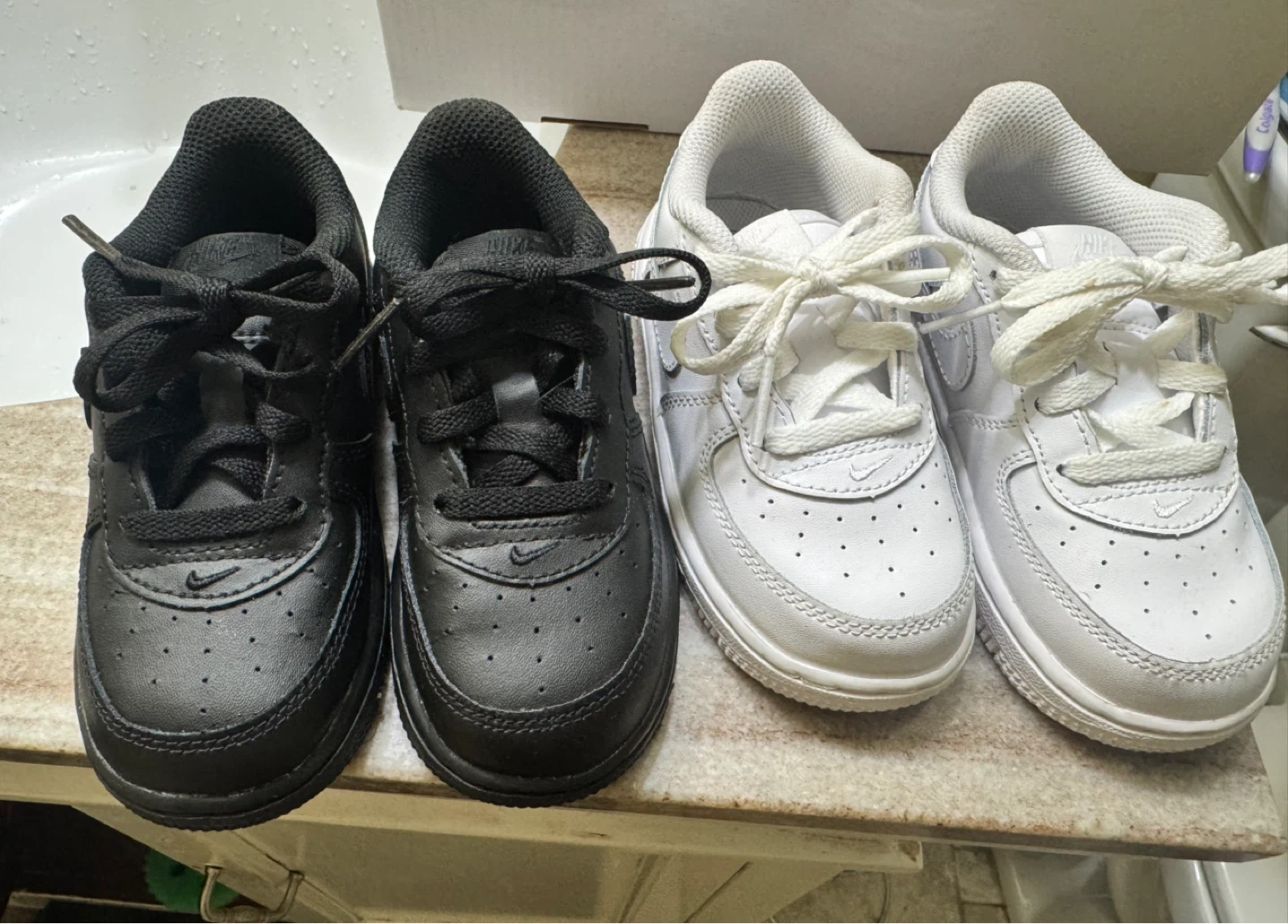 Nike Air Force 1 Crib/Toddler Shoes - Black & White