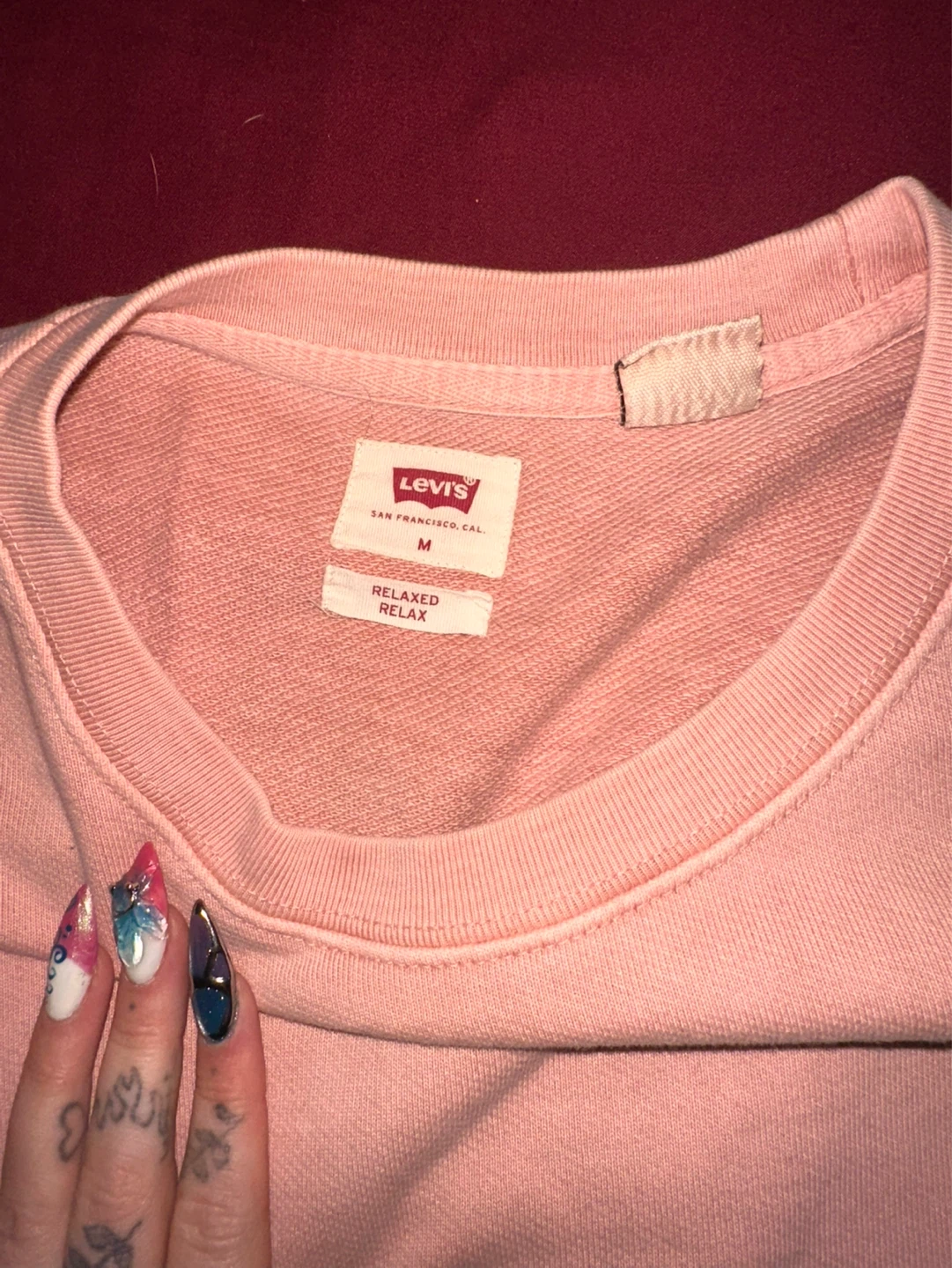 Levi's Pink Relaxed Fit Sweatshirt - Size M - photo 3