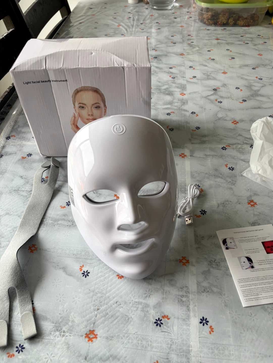 7 Color LED Light Therapy Facial Mask – USB Rechargeable