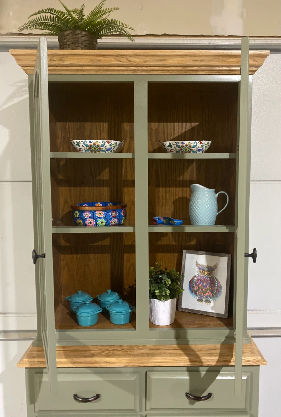Modern Oak Farmhouse Cabinet Acacia Pear & Natural Oak - photo 3