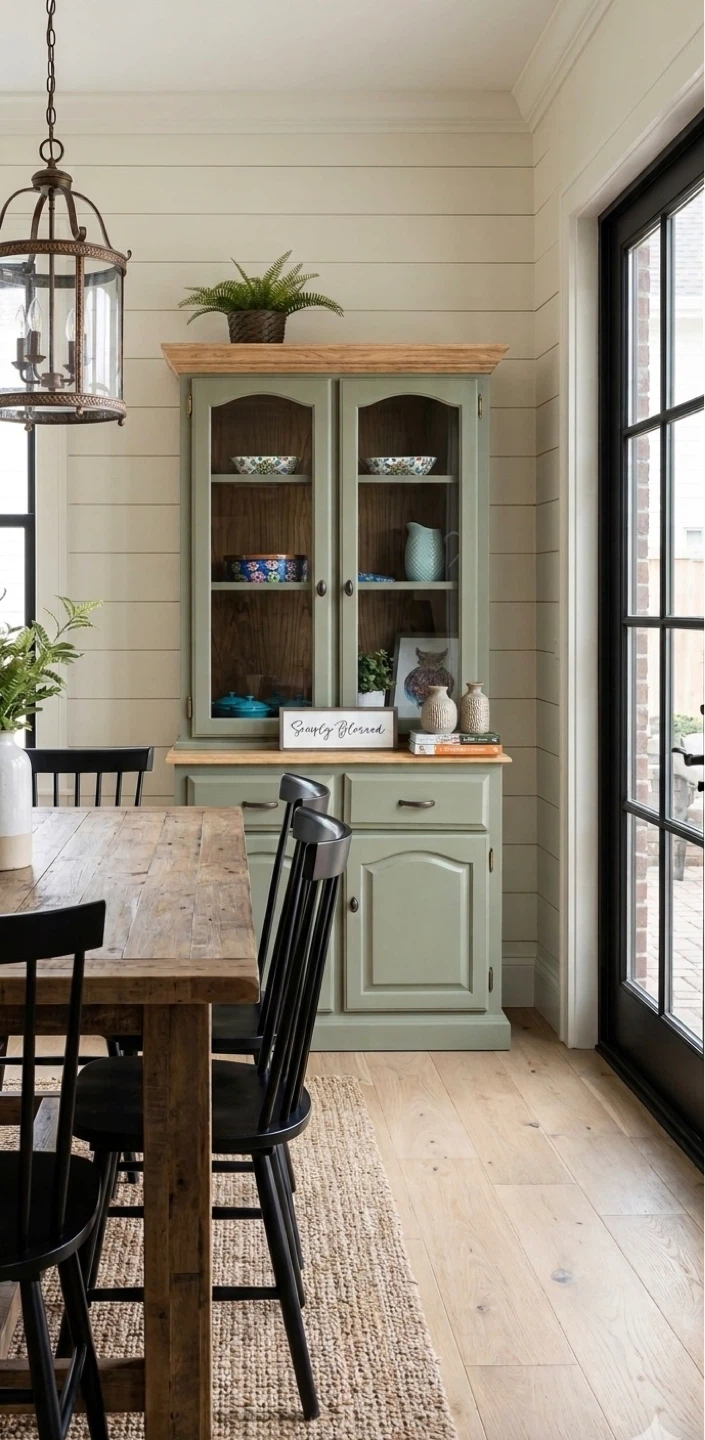 Modern Oak Farmhouse Cabinet Acacia Pear & Natural Oak