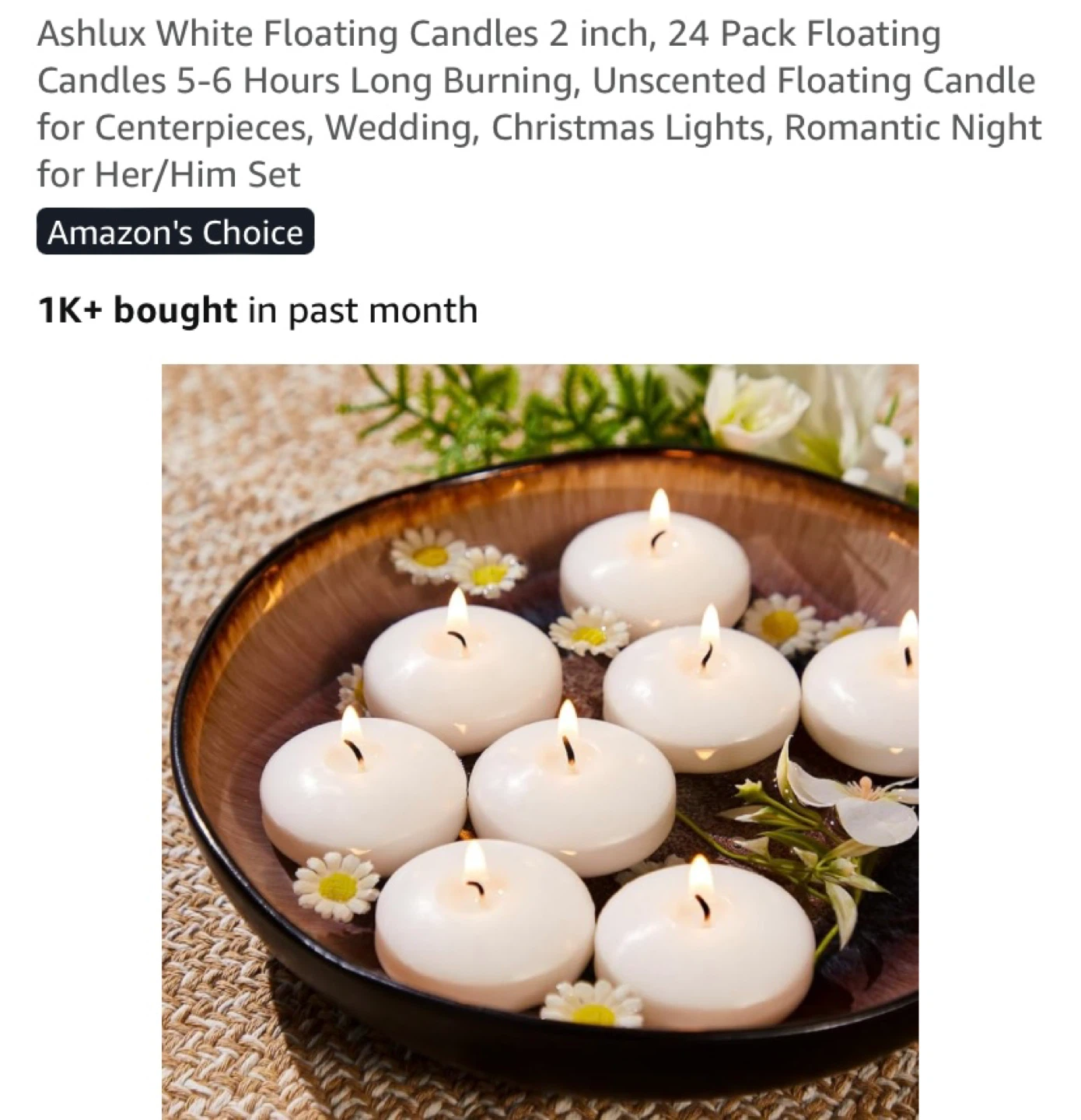 New 24 Floating Candles White