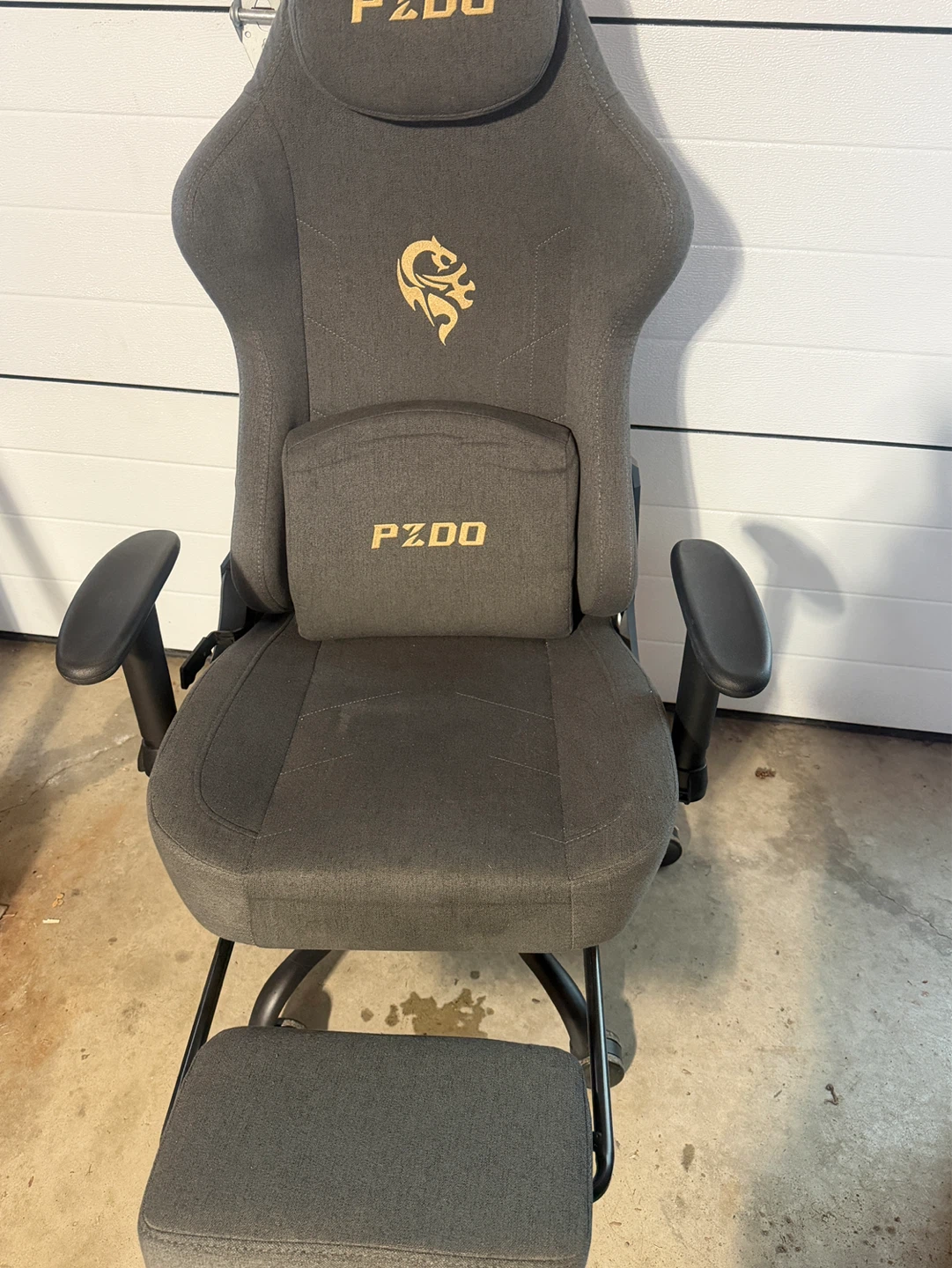 PZDO Gaming Chair with Footrest - Grey - photo 3