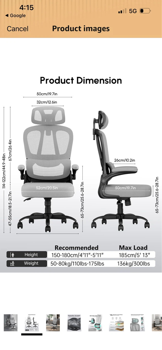 New Ergonomic Mesh Office Chair with Lumbar Support
