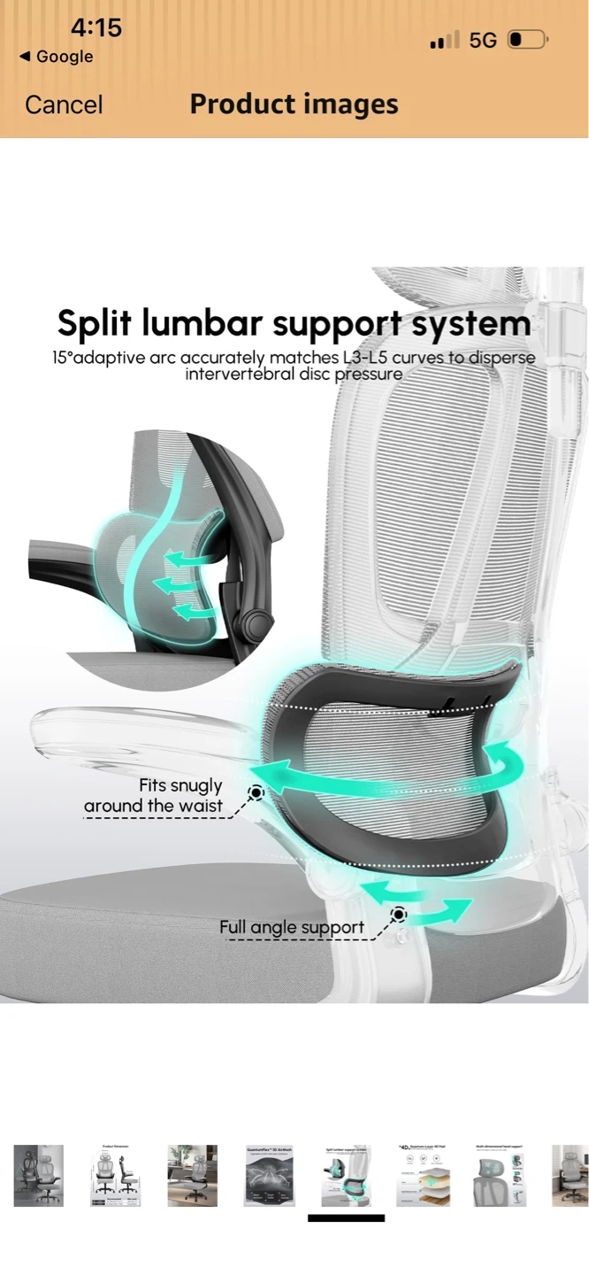 New Ergonomic Mesh Office Chair with Lumbar Support - photo 4