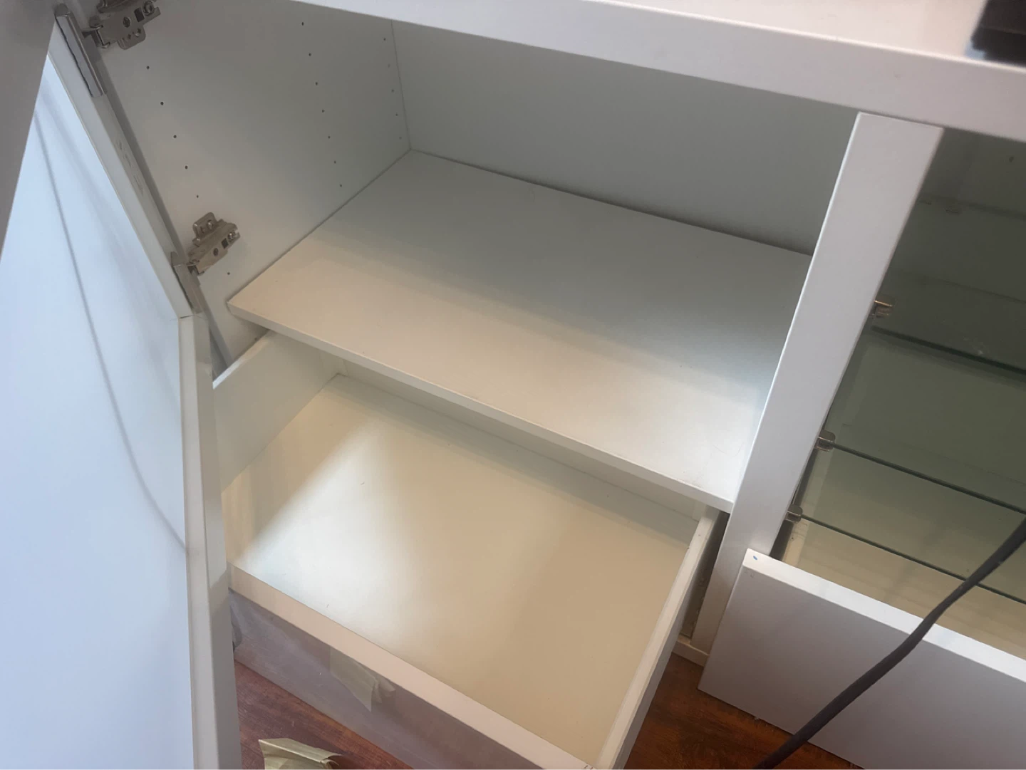 Gloss White IKEA Entertainment wall Unit - photo 3