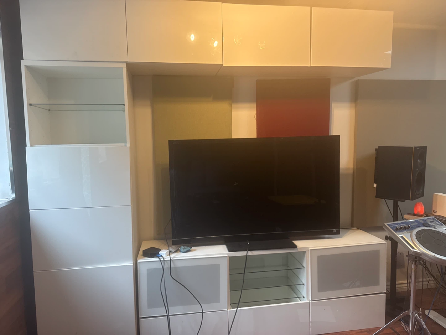 Gloss White IKEA Entertainment wall Unit
