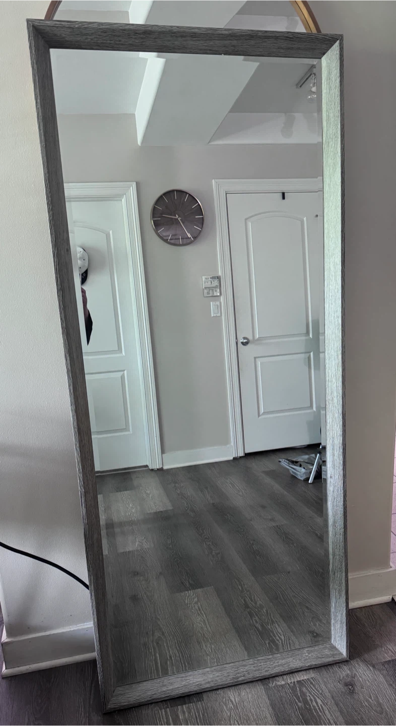 Full Length Mirror with Wooden Frame