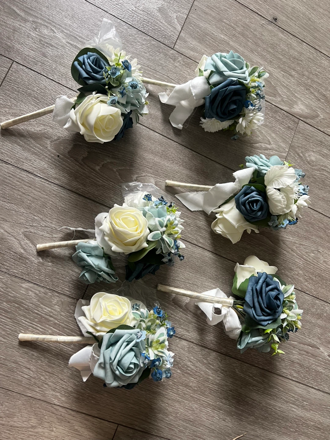 6 bridesmaids Artificial Flower Bouquets