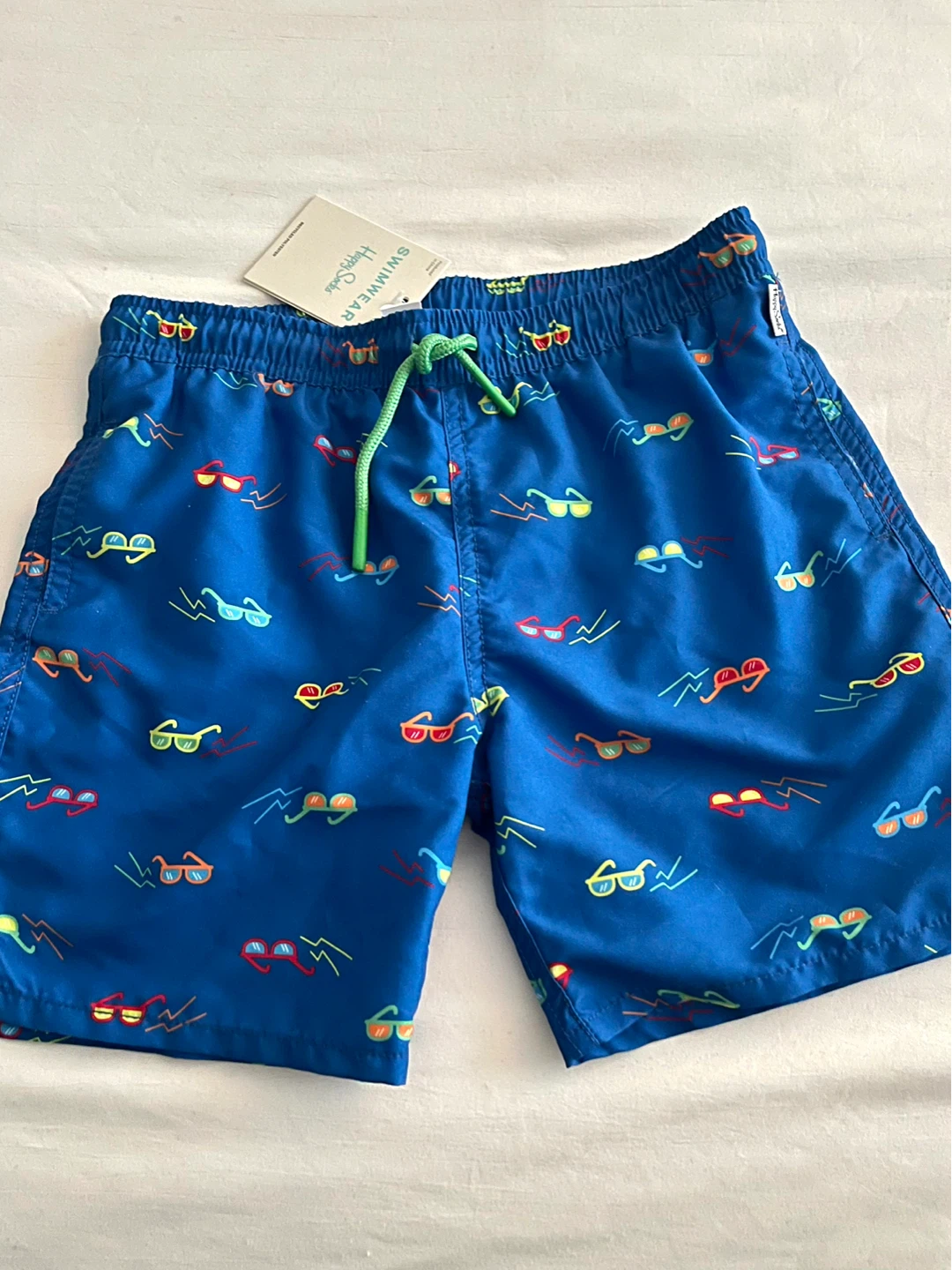 Happy Socks Swimwear Blue Sunglasses Print Swim Trunks 10-12Y