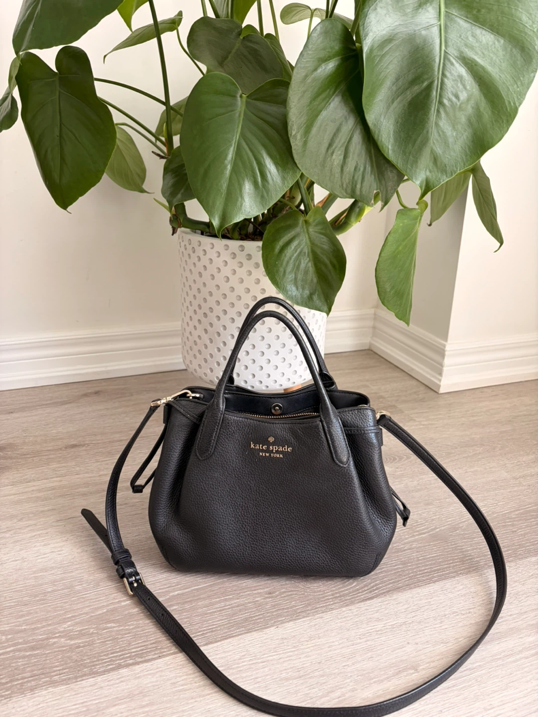 Kate Spade Black Leather Satchel Bag