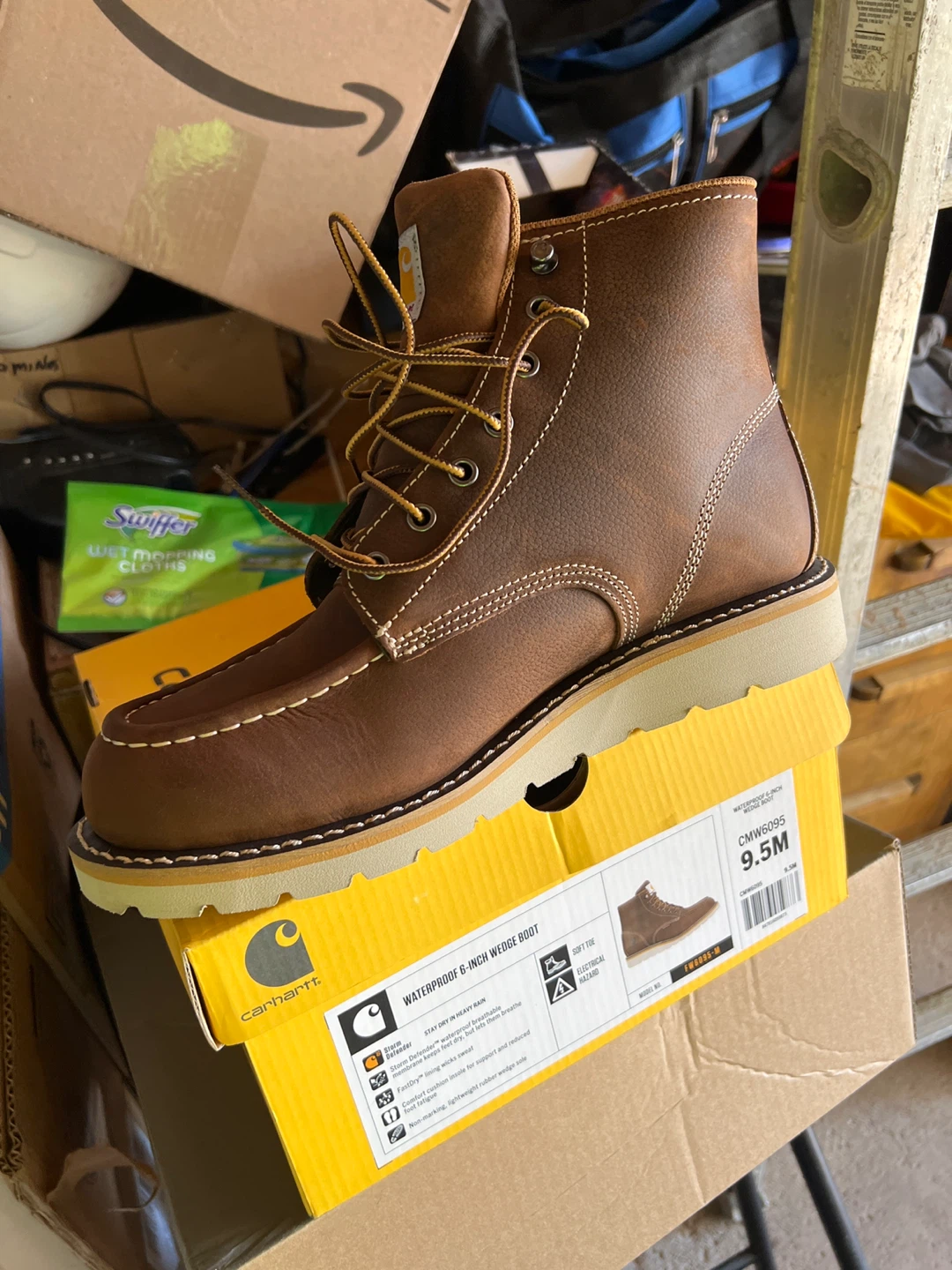Carhartt Waterproof 6-Inch Wedge Work Boots - Brown - 9.5M - photo 3