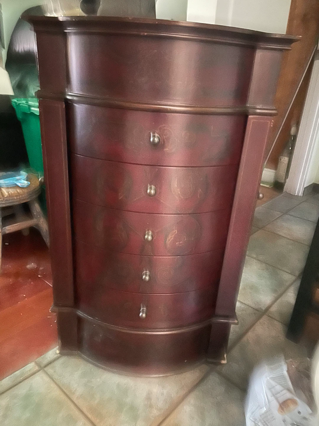 Wooden Jewelry Armoire with Mirror