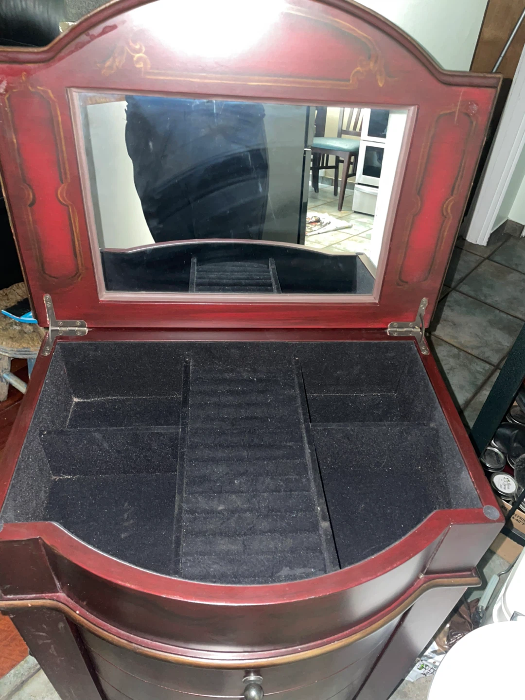 Wooden Jewelry Armoire with Mirror - photo 4