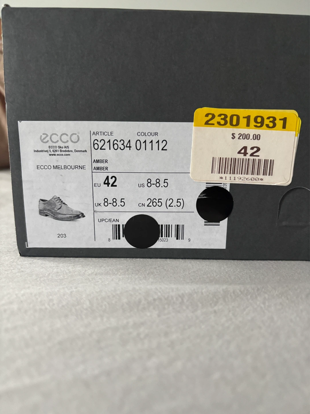 ECCO Melbourne Men's Dress Shoes Amber Size 42 (8.5 US) - photo 2