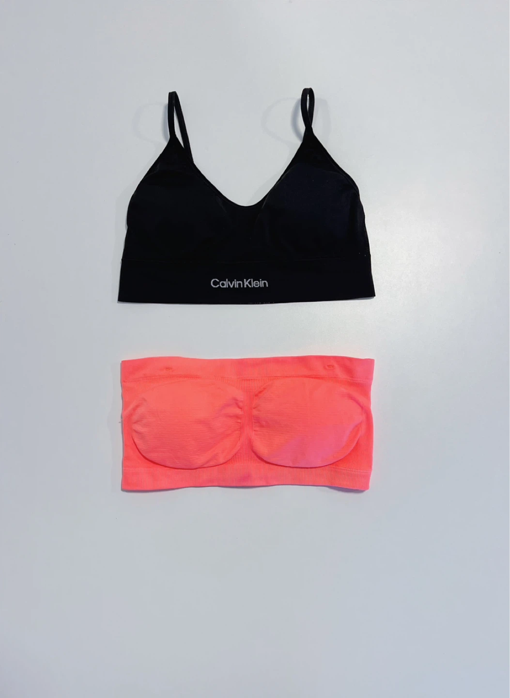 Calvin Klein Black Bralette & Orange Bandeau Top Set - Size M