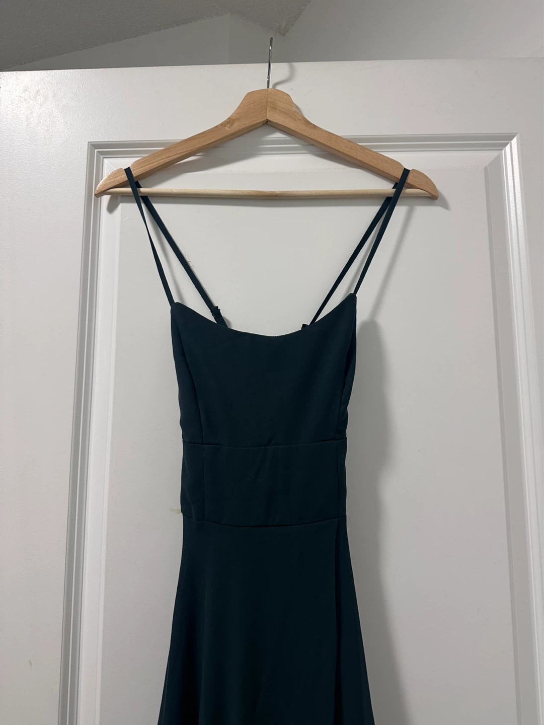 XXS Lulus Dark Green Maxi Dress with High Slit, Backless - photo 2