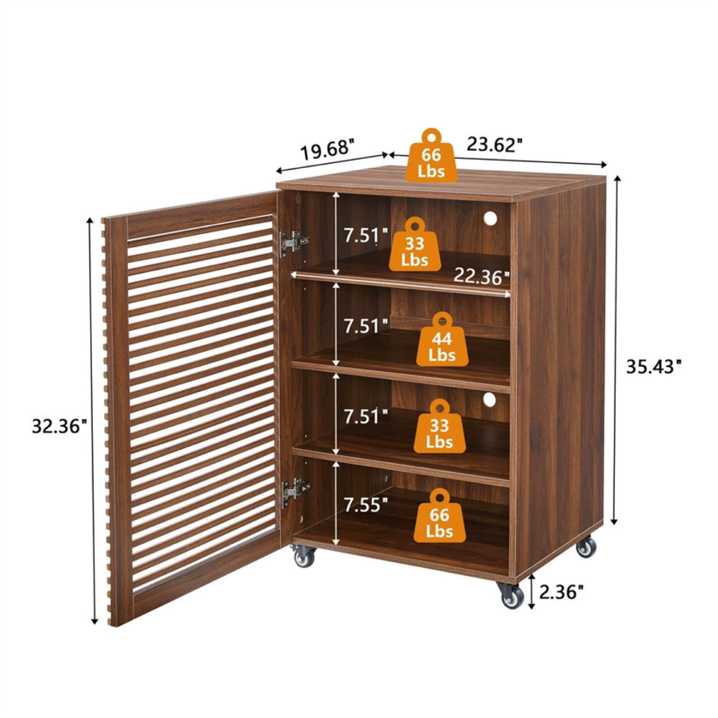 Modern 5-Tier Media Cabinet Wooden Stereo Rack