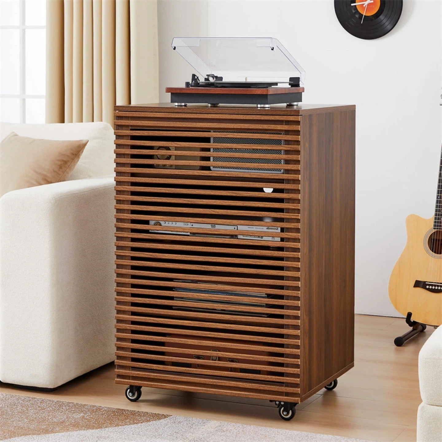 Modern 5-Tier Media Cabinet Wooden Stereo Rack - photo 2