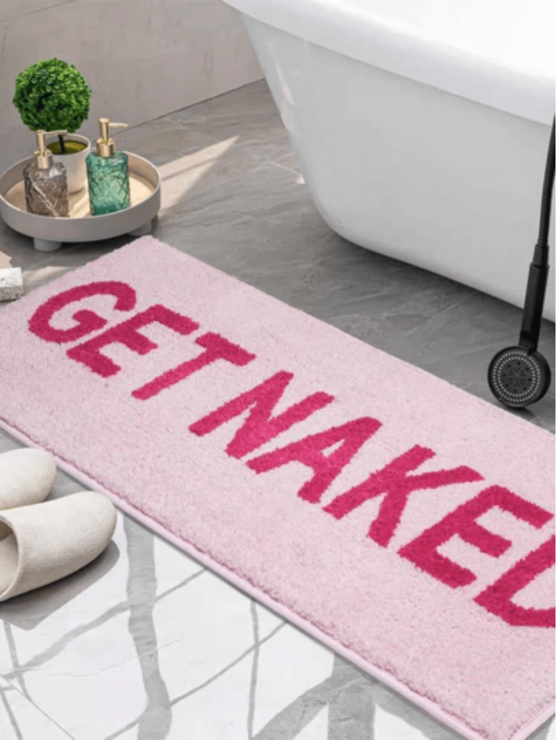 Pink- “Get Naked“ XL Bath Mat - New ✨ - photo 2