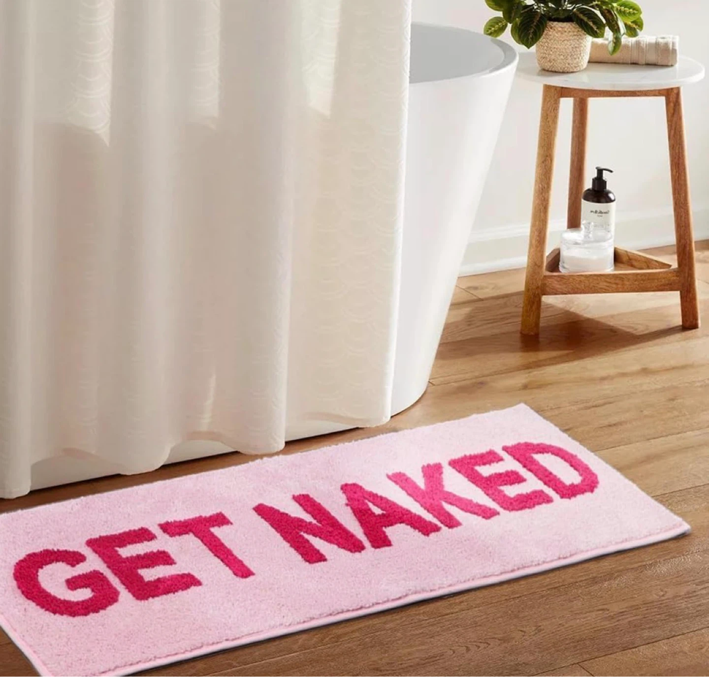 Pink- “Get Naked“ XL Bath Mat - New ✨