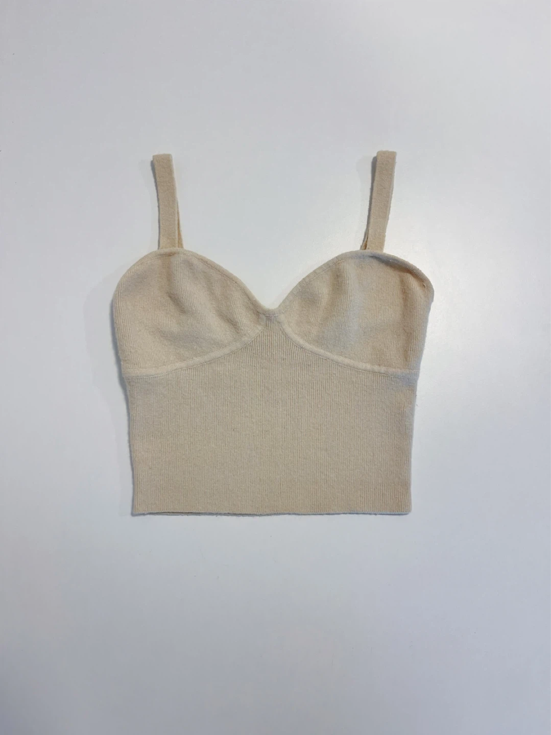 Aritzia Wilfred Cream Knit Cropped Tank Top - Size XS