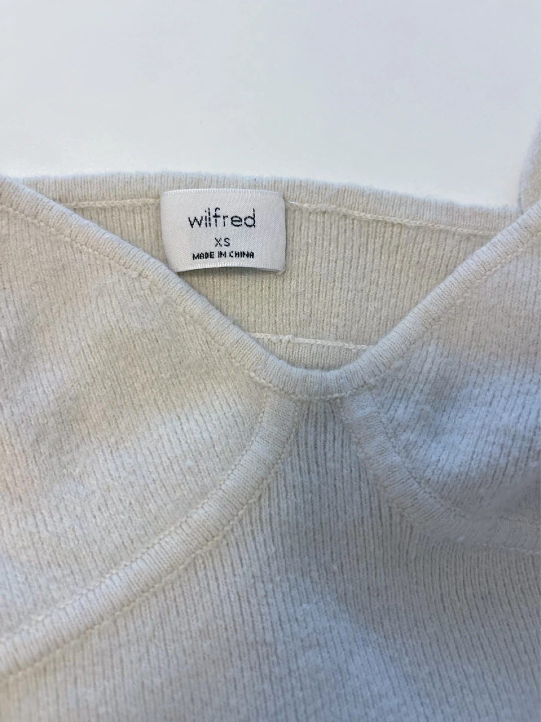 Aritzia Wilfred Cream Knit Cropped Tank Top - Size XS - photo 3
