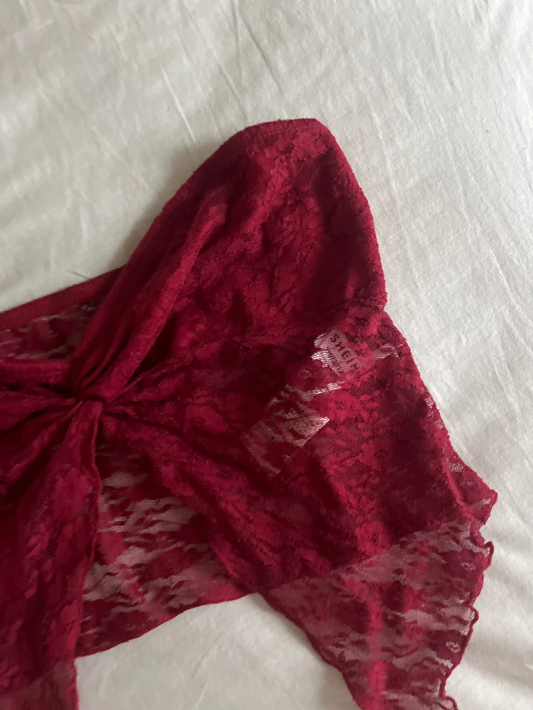 Red Lace Twist Front Tube Top - photo 2