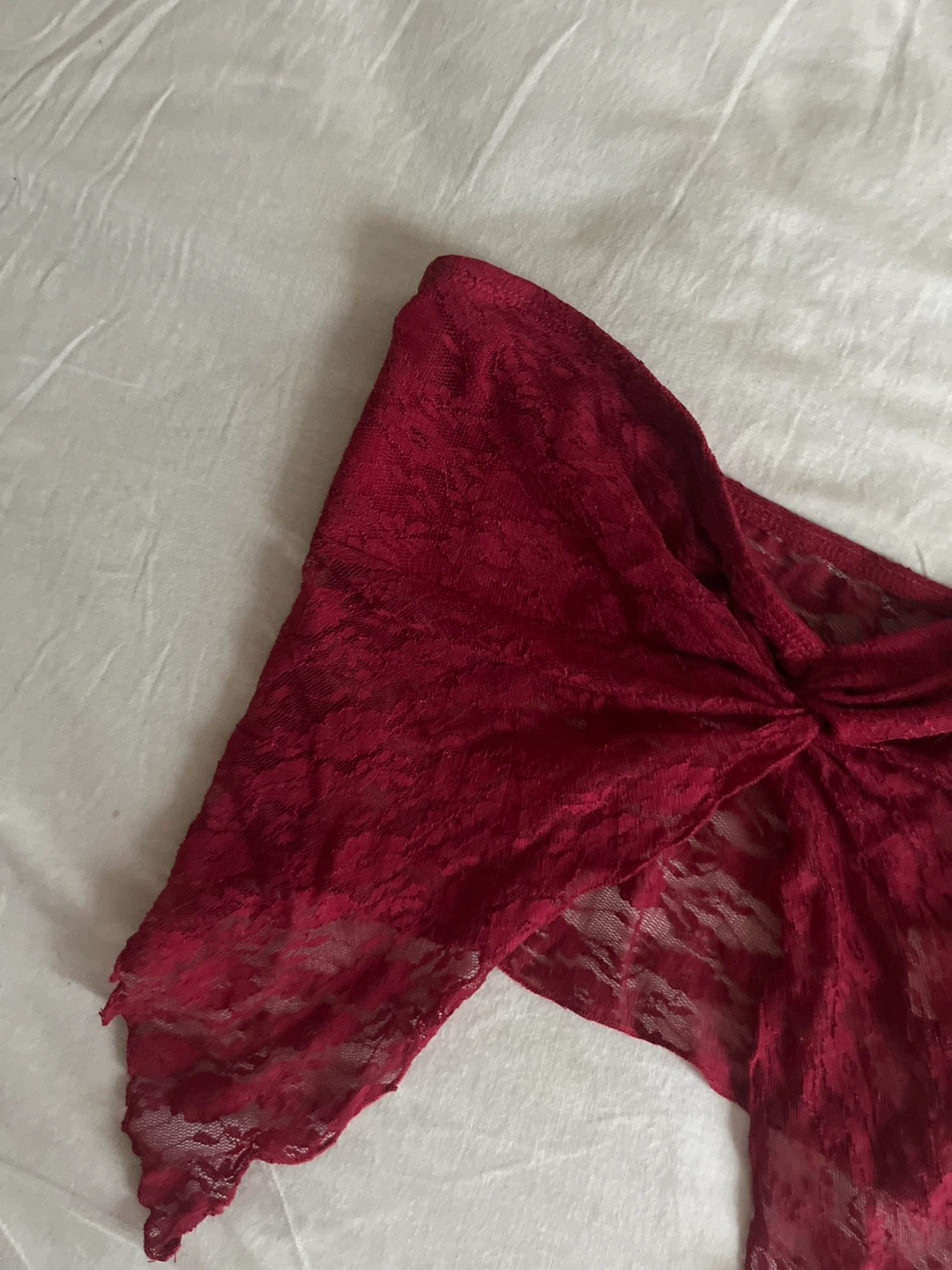 Red Lace Twist Front Tube Top - photo 3