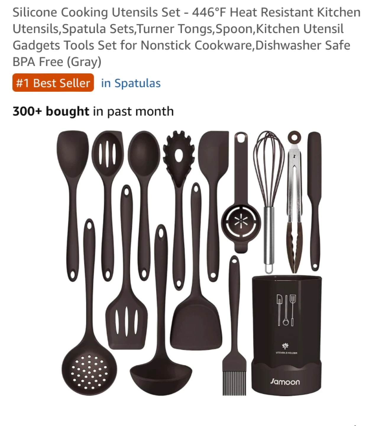 New Grey Silicone Cooking Utensils Set