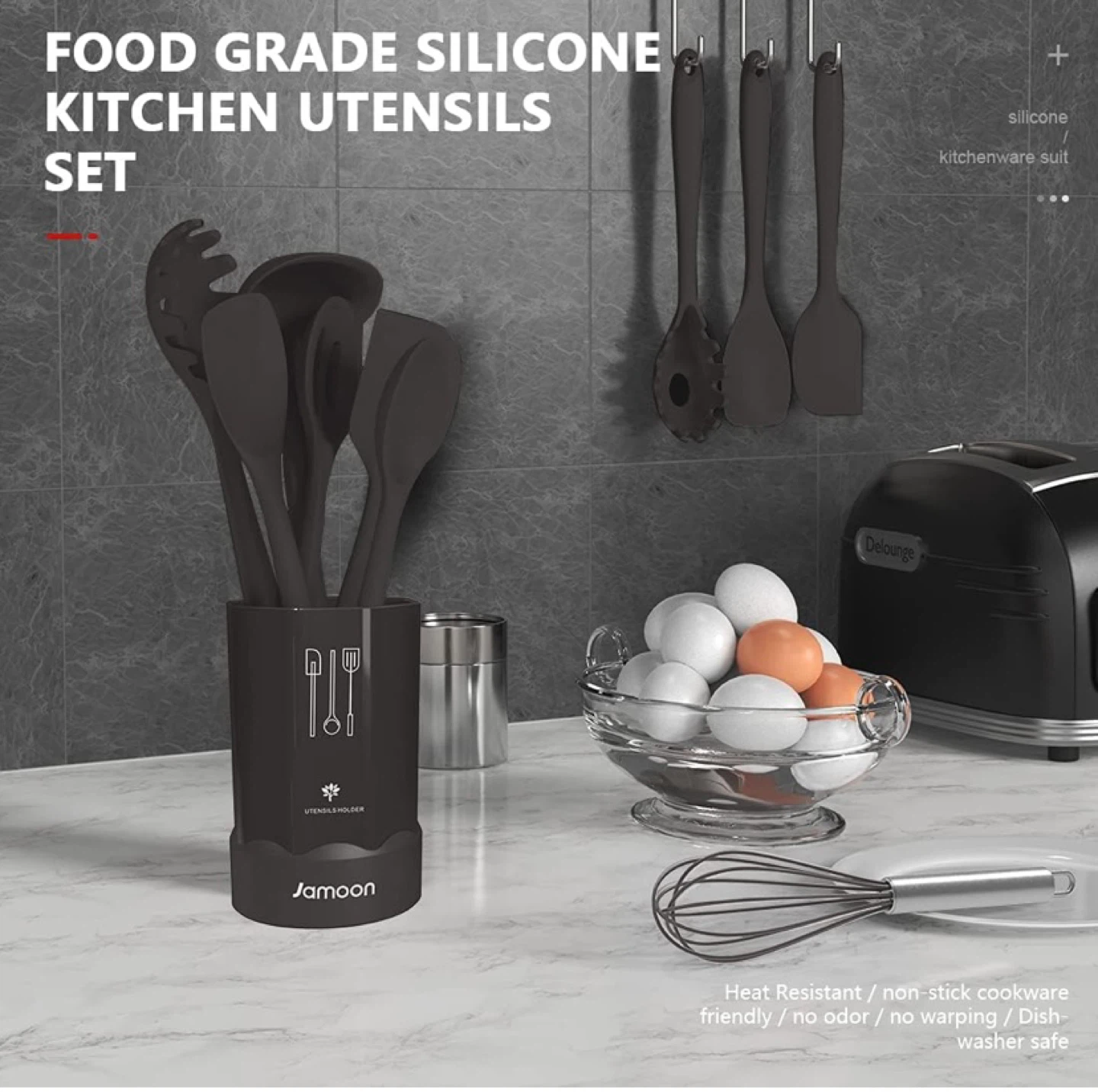 New Grey Silicone Cooking Utensils Set - photo 2