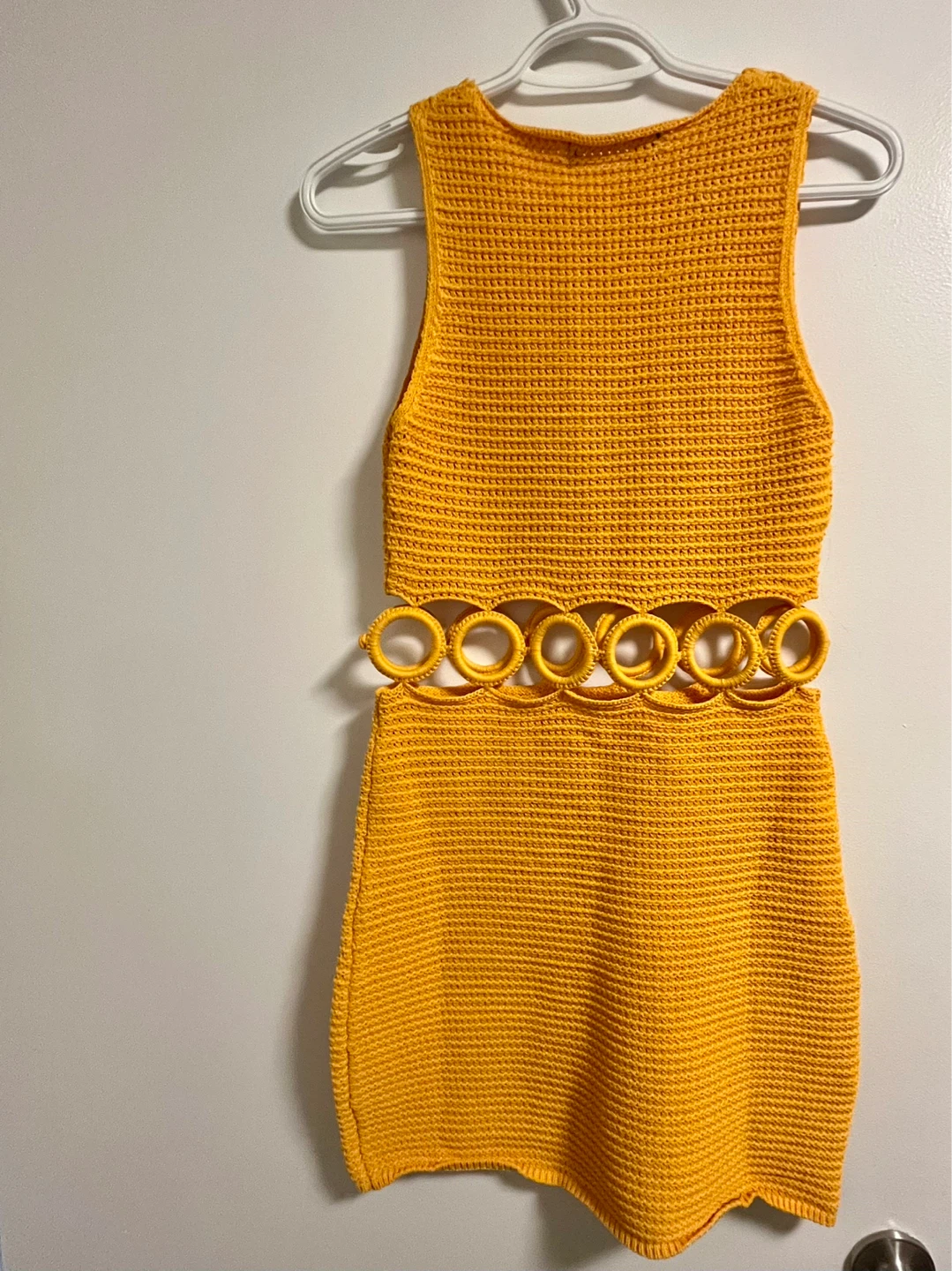 Yellow Crochet Ring Detail Mini Dress - photo 2