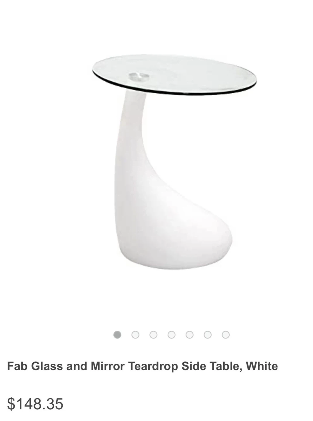Set of 2 Black Glass Teardrop Side Tables - photo 2