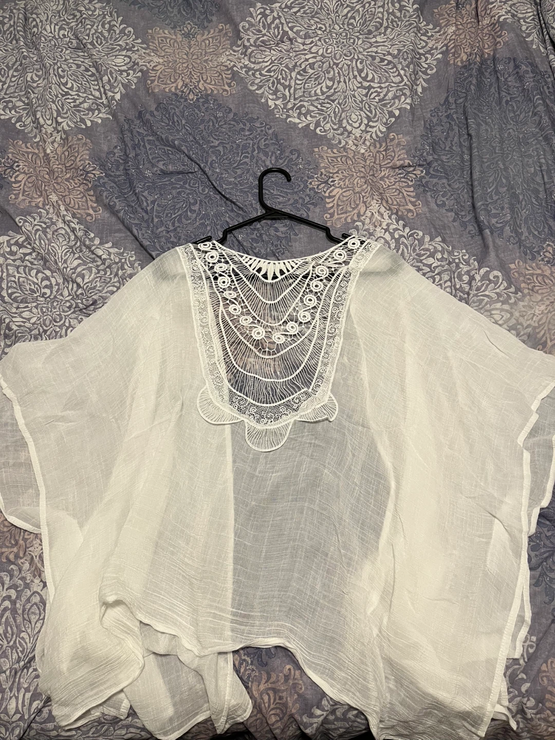 White Lace Kimono Cover-up - photo 2