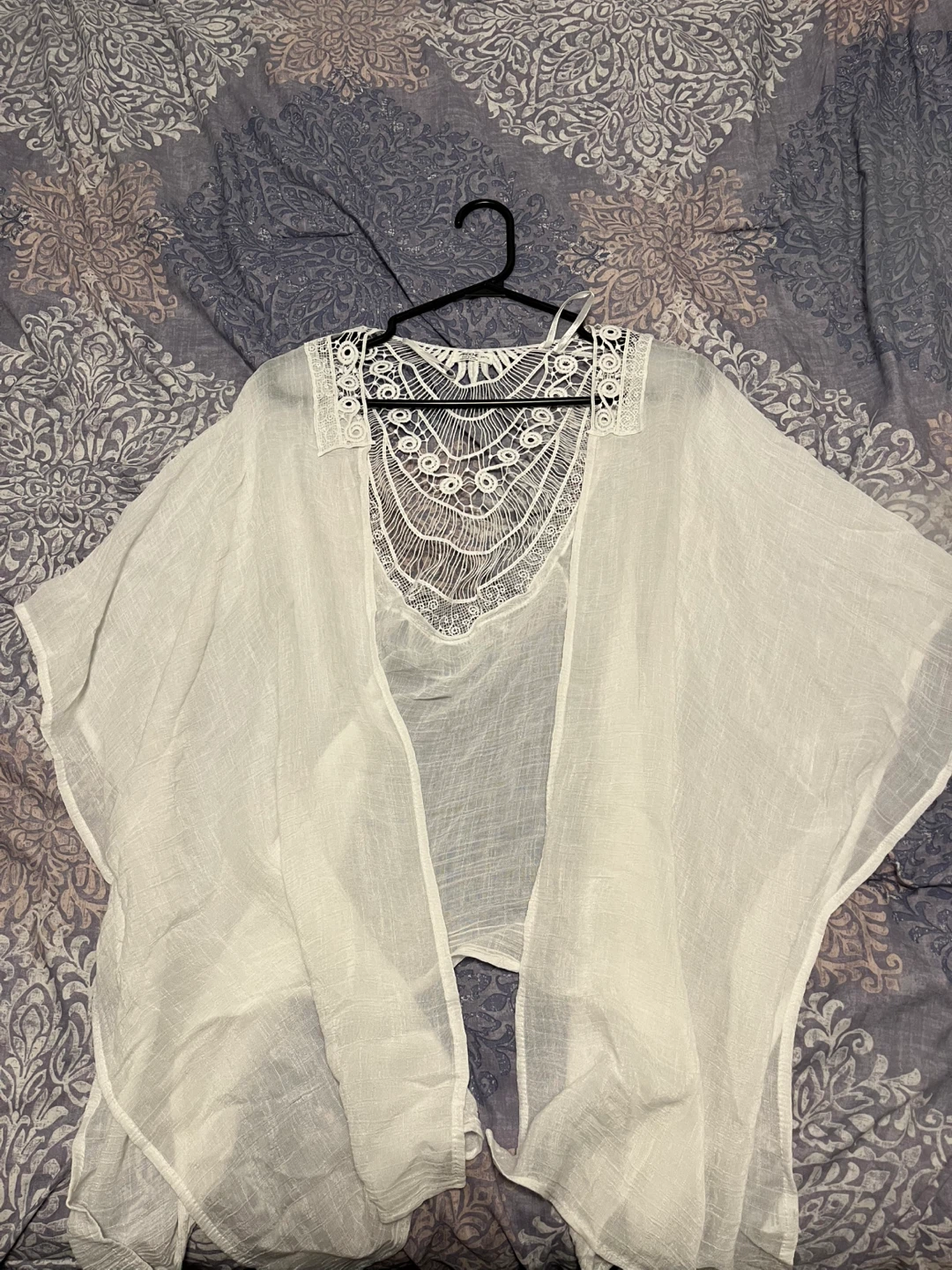 White Lace Kimono Cover-up