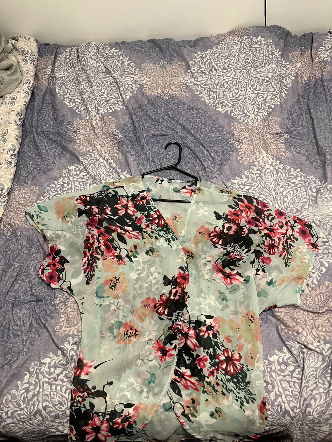 Sheer Floral Kimono Cardigan